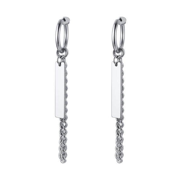Men's Stainless Steel Cross Stud Earrings - Imagen 5