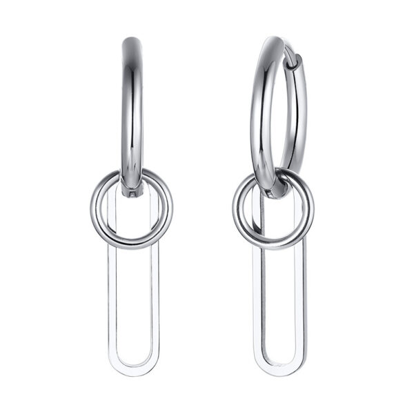 Men's Stainless Steel Cross Stud Earrings - Imagen 2