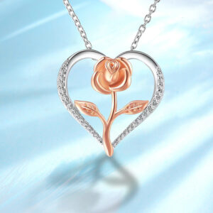 Heart Rose Necklace 925